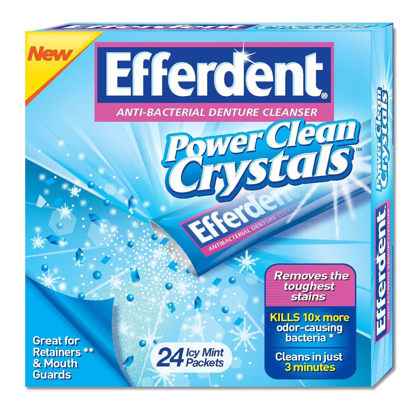Efferdent Power Clean Crystals, 24 Count Care and Shop